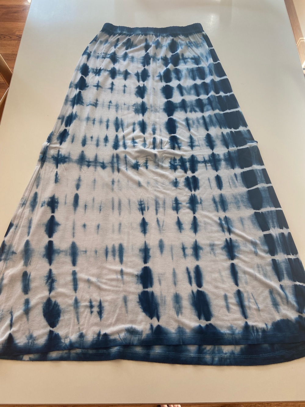 Blue/White Tie-Dye Hippie Maxi Skirt, like new, juniors/young adult size 12 (XS)